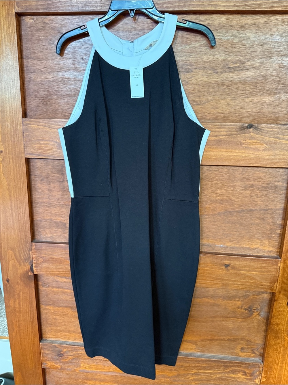 Banana Republic Black Midi Dress with Cream Trim